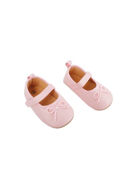 Babymoo Round-Toe Booties with Bow