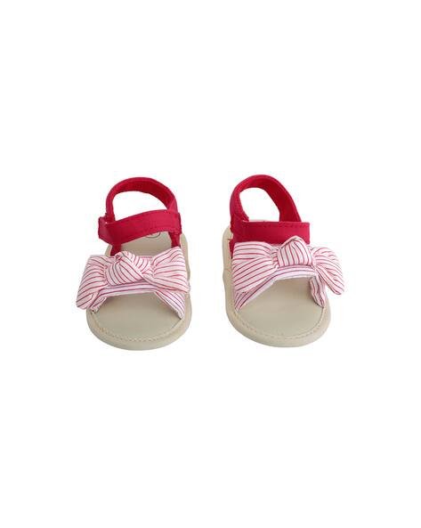 Babymoo Round-Toe Booties with Striped Bow