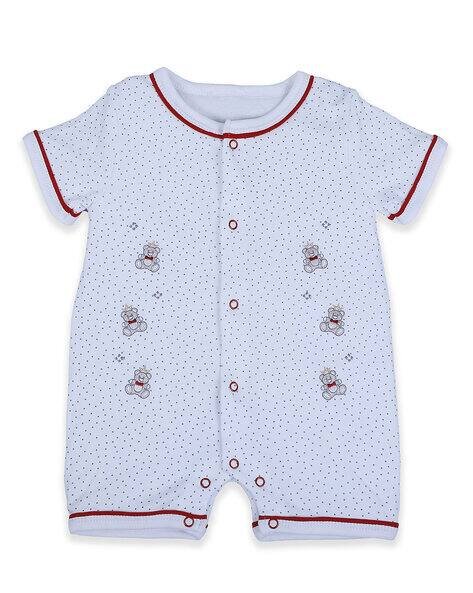 Babymoo Micro Print Round Neck Rompers