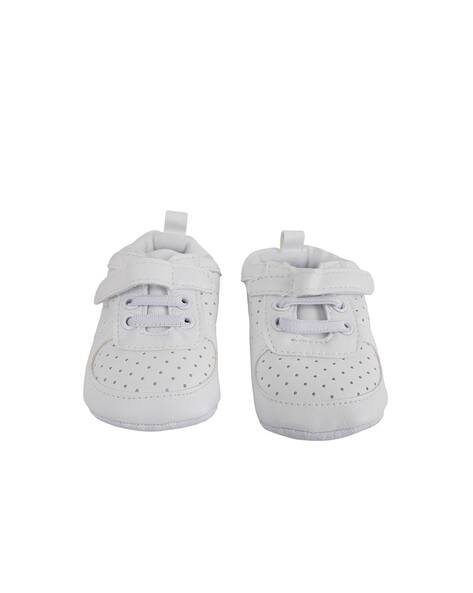 Babymoo Polka-Dot Print Booties with Velcro Fastening
