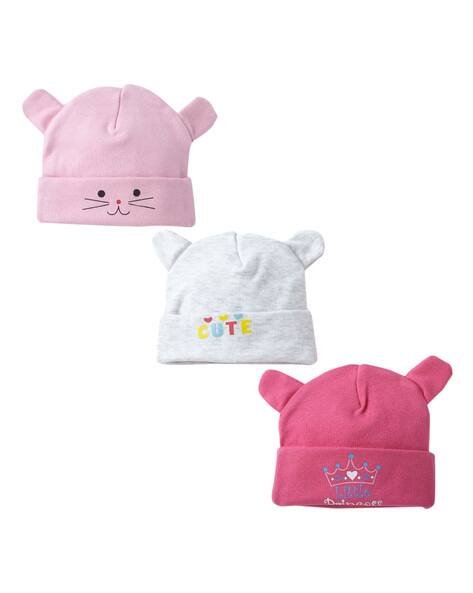 BABYWISH Pack of 3 Cartoon Print Caps