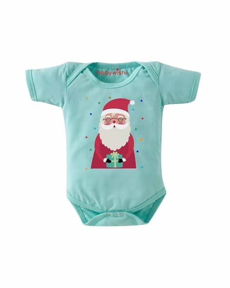 BABYWISH Graphic Print Onesies with Snap Closure