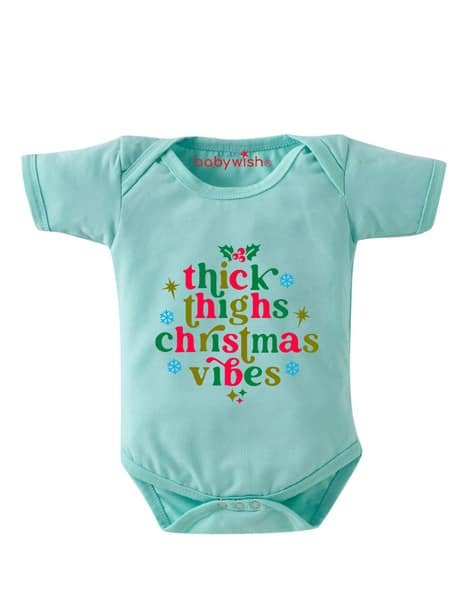 BABYWISH Typographic Print Romper with Button Closure