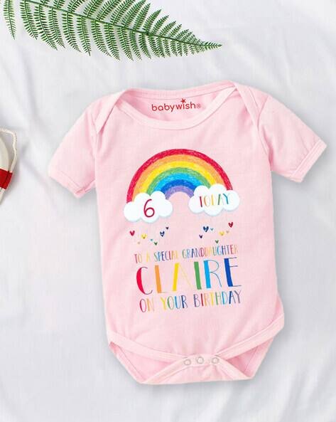 BABYWISH Graphic Print Rompers