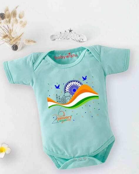 BABYWISH Typographic Print Round-Neck Onesie