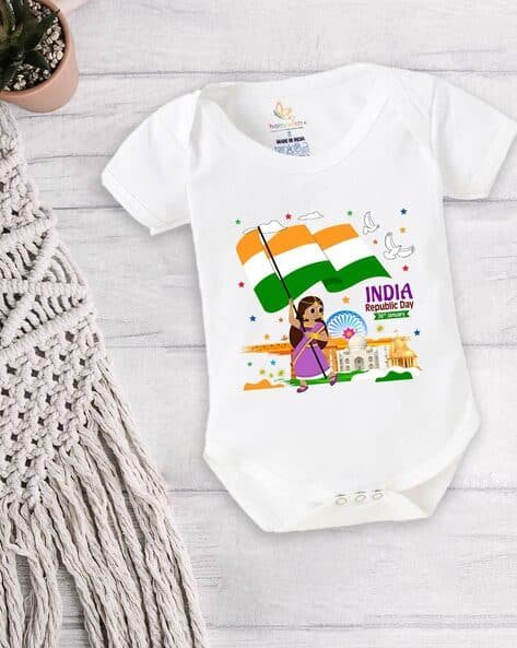 BABYWISH Republic Day Print Onesie