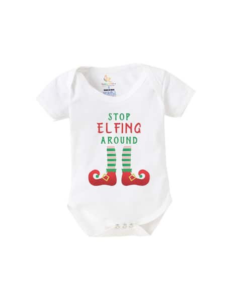 BABYWISH Typographic Print Romper
