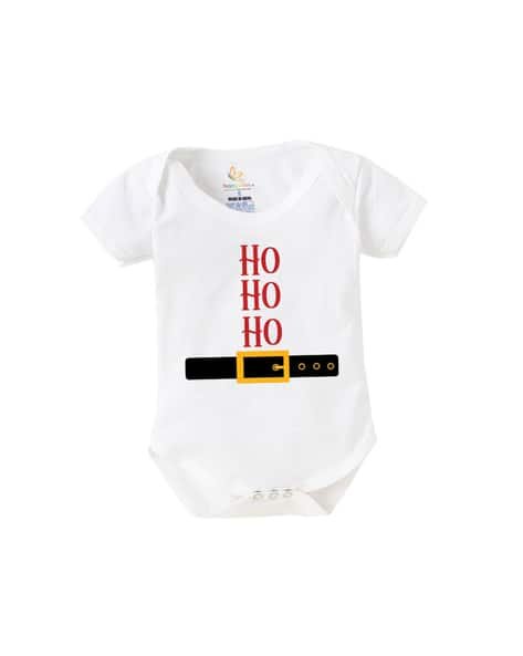 BABYWISH Typographic Print Round Neck  Romper