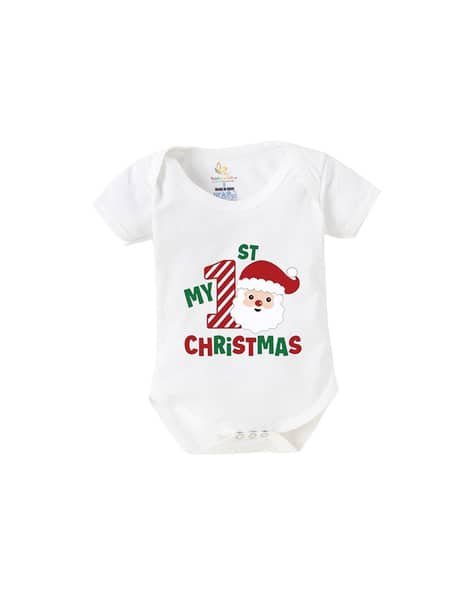 BABYWISH Typographic Round Neck Romper