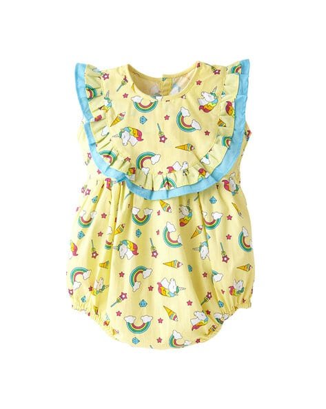 BABYWISH Cartoon Printed Rompers Dress