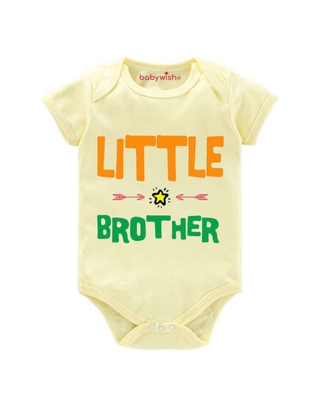 BABYWISH Typographic Print Round-Neck Rompers