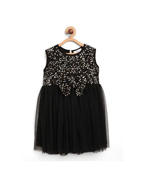 Bella moda Embellished Tutu Dress with Bow Accent