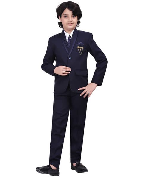 Bt Dezines Boys Shirt with Trousers & Blazer Set