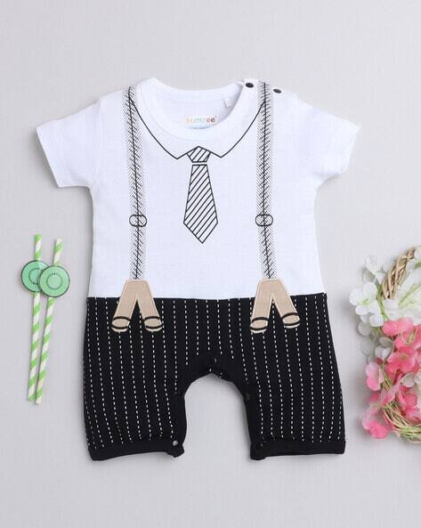 BUMZEE Printed Rompers with Short Sleeves