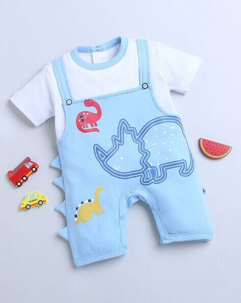 BUMZEE Graphic Print Round-Neck Rompers