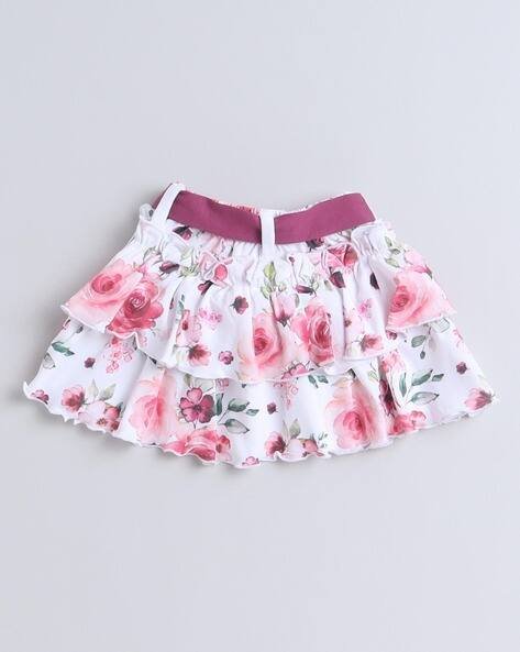 BUMZEE 3-Piece Floral Print Skirt Set with Headband