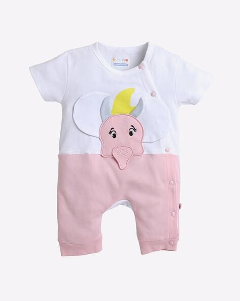 BUMZEE Graphic Print Romper with Headband