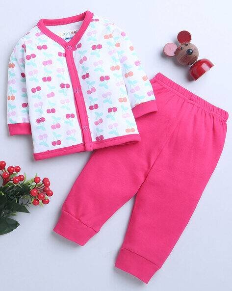 BUMZEE Printed Nightsuit Set with Elasticated Waistband