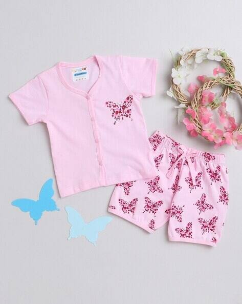 BUMZEE Butterfly Print T-Shirt & Shorts Set