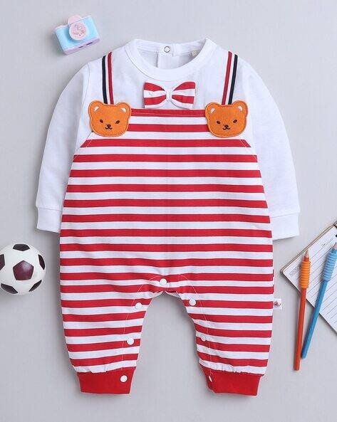 BUMZEE Striped Rompers with Bow