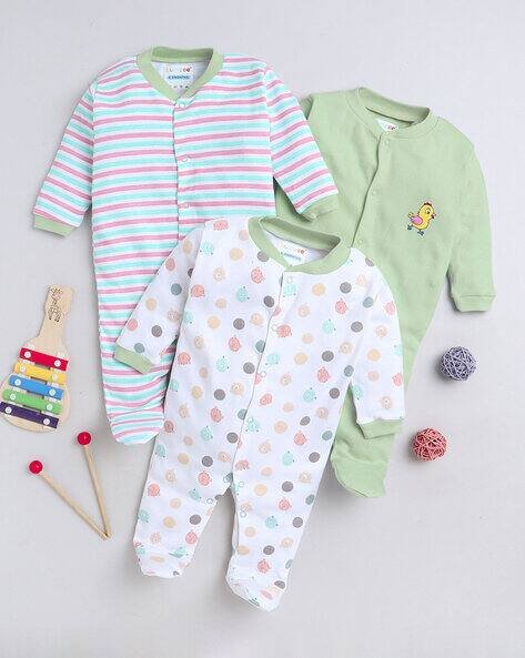 BUMZEE Pack of 3 Printed Sleepsuit Set