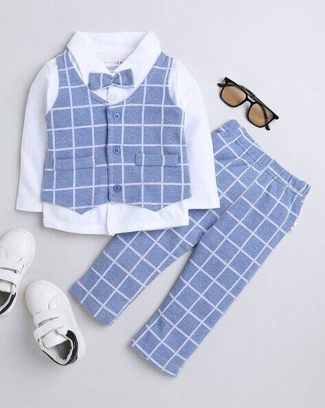 BUMZEE Checked 4-Piece Suit Set