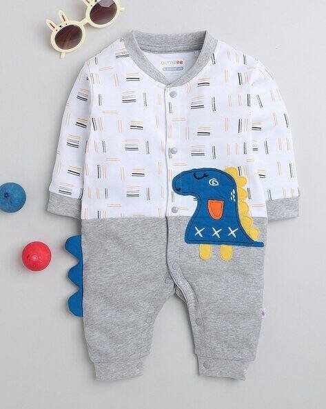 BUMZEE Unisex Printed Sleepsuit with Applique