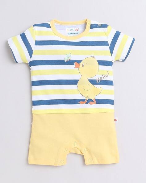 BUMZEE Striped Round-Neck Romper