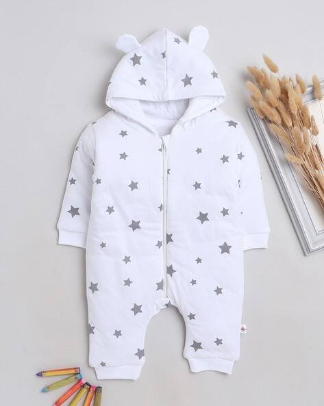 BUMZEE Boys Printed Hooded Romper