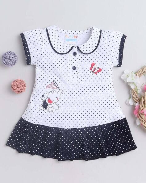 BUMZEE Girls Polka-Dot Print A-Line Dress