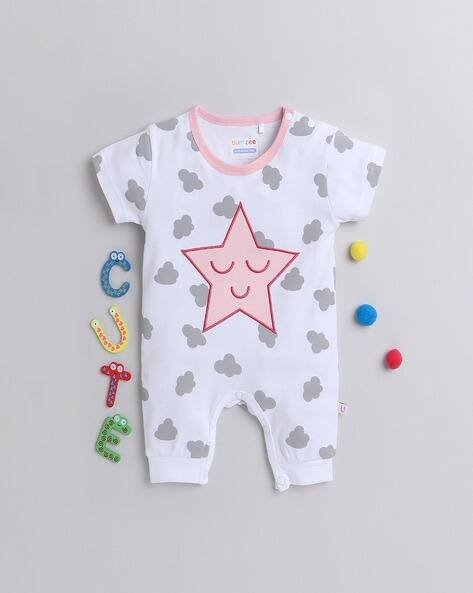 BUMZEE Printed Romper with Star Applique