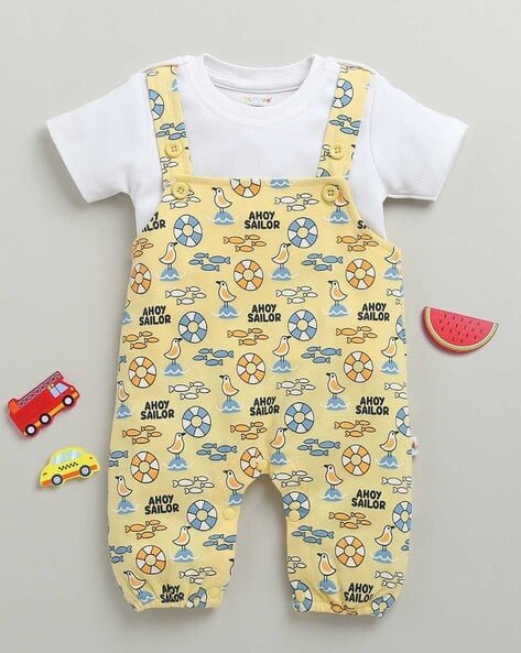 BUMZEE Cotton Graphic Short Sleeve Rompers