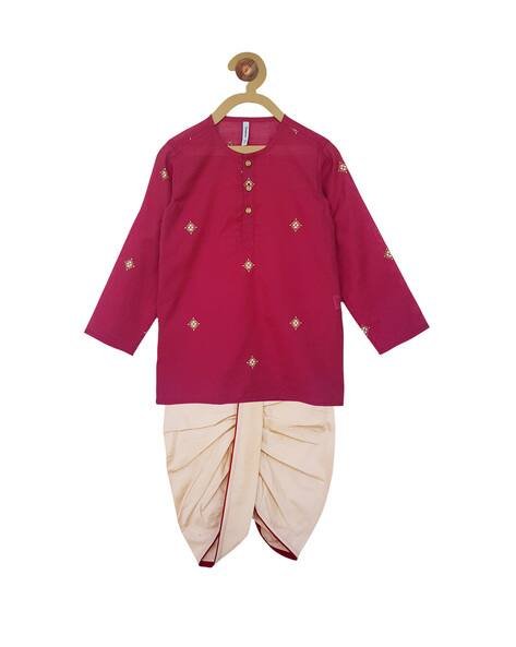 CAMPANA Geometric Print Kurta Dhoti Set