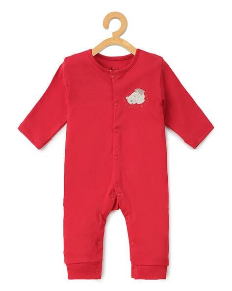 Chayim Infants Round-Neck Cotton Romper