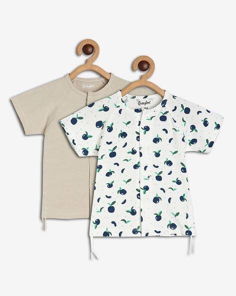 Chayim Pack of 2 Printed Round-Neck Jhablas