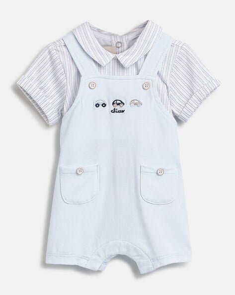 CHICCO Graphic Print Striped Onesies