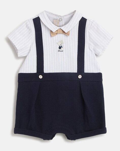CHICCO Embroidered Striped Romper