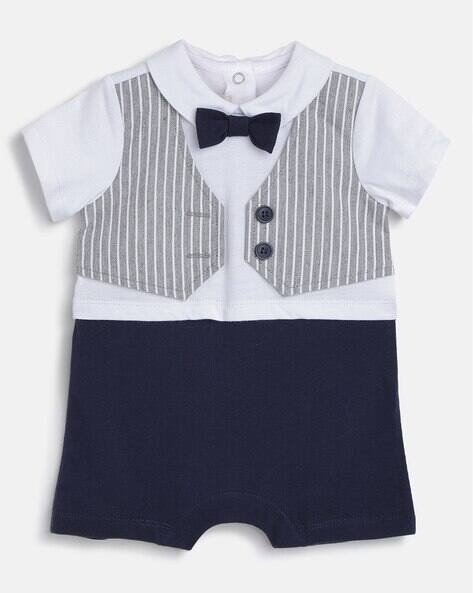 CHICCO Striped Short-Sleeves Romper