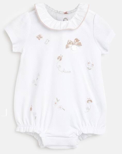 CHICCO Floral Print Rompers with Short Sleeves
