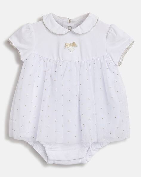 CHICCO Micro Print Short-Sleeves Rompers