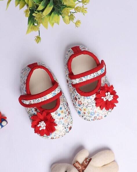 COCO CANDY Floral Print Slip-On Booties
