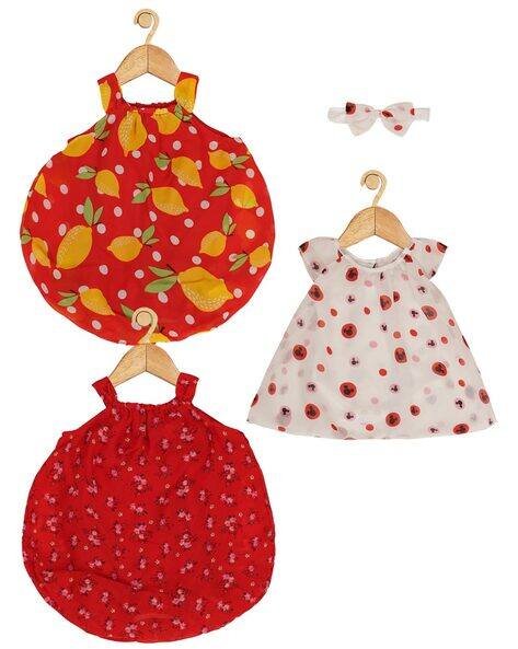 CREATIVE KID'S Pack of 3 Printed Rompers