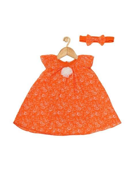 CREATIVE KID'S Floral Round Neck Frock