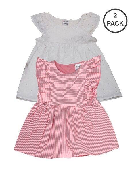 CREATIVE KID'S Girls Pack of 2 Striped A-Line Dress