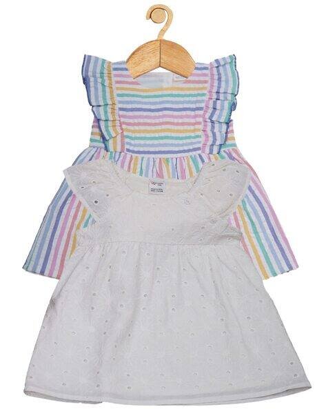 CREATIVE KID'S Girls Pack of 2 Embroidered A-Line Dress