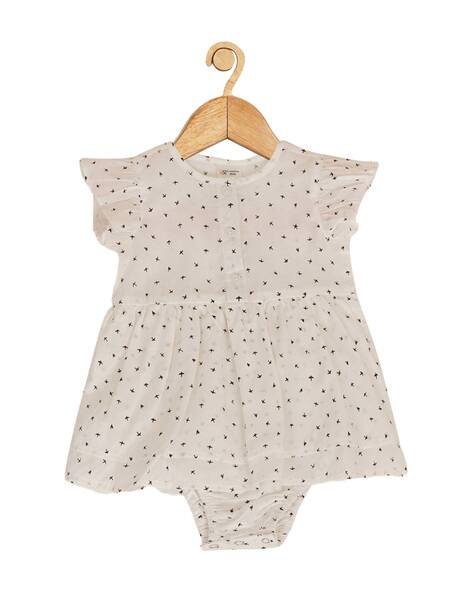 CREATIVE KID'S Micro Print Round-Neck Romper