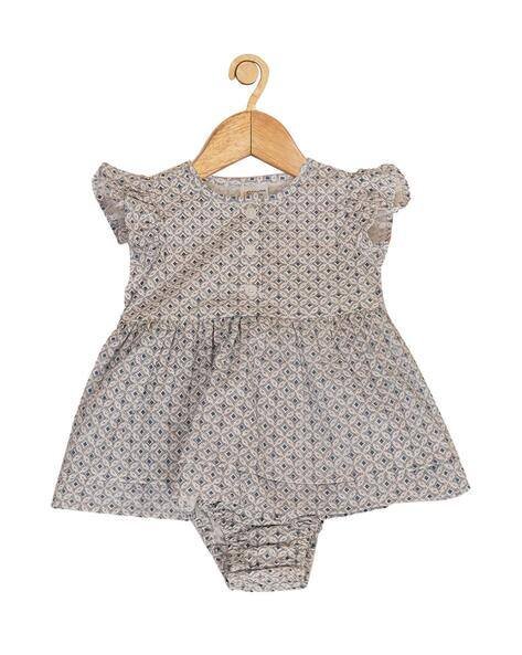 CREATIVE KID'S Printed Round-Neck Romper