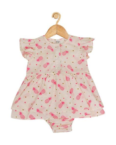 CREATIVE KID'S Printed Round-Neck Rompers