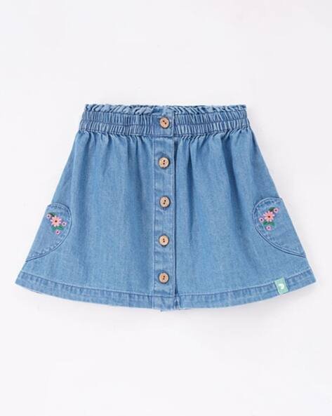 Ed-A-Mamma Embroidered Denim Skirt
