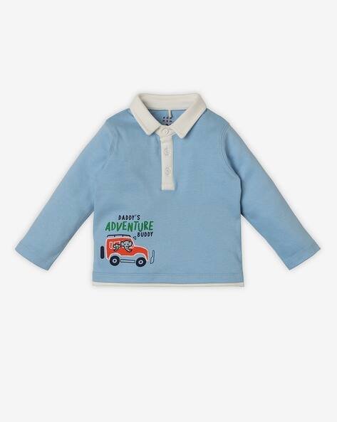 Ed-A-Mamma Printed Cotton Polo T-Shirt